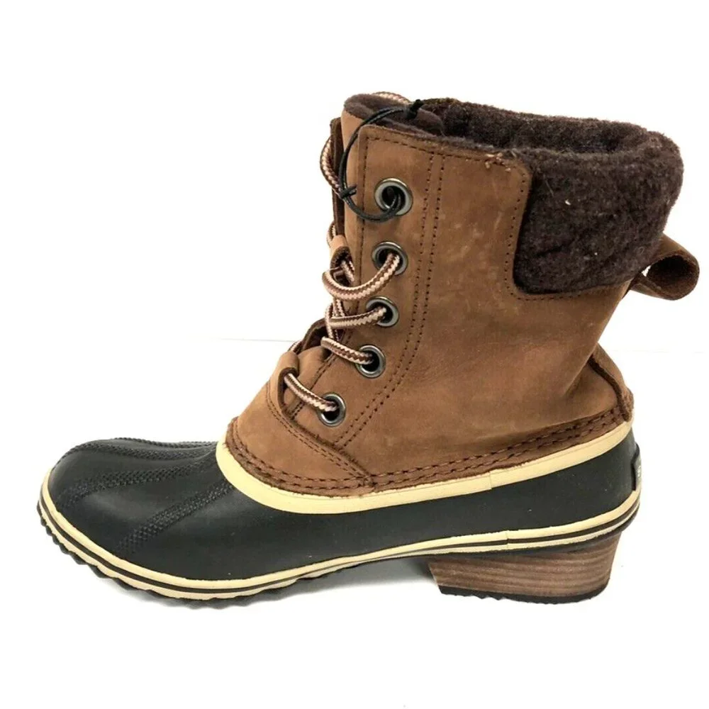 Sorel Women's Slimpack II Lace Waterproof Snow Boots Cattail Brown, Size 7 M